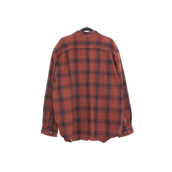 Carhartt Heavyweight Flannel Plaid Shirt | Workwear 100% Cotton Rust Brown | 2XL - Picture 3 of 7